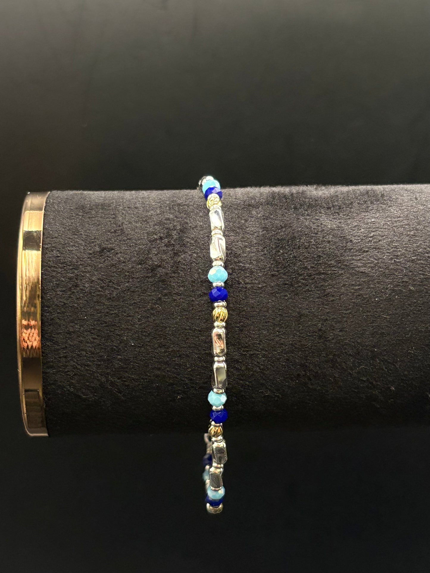 Marina Armband aus 925 Sterling Silber mit blauen Schmuckperlen