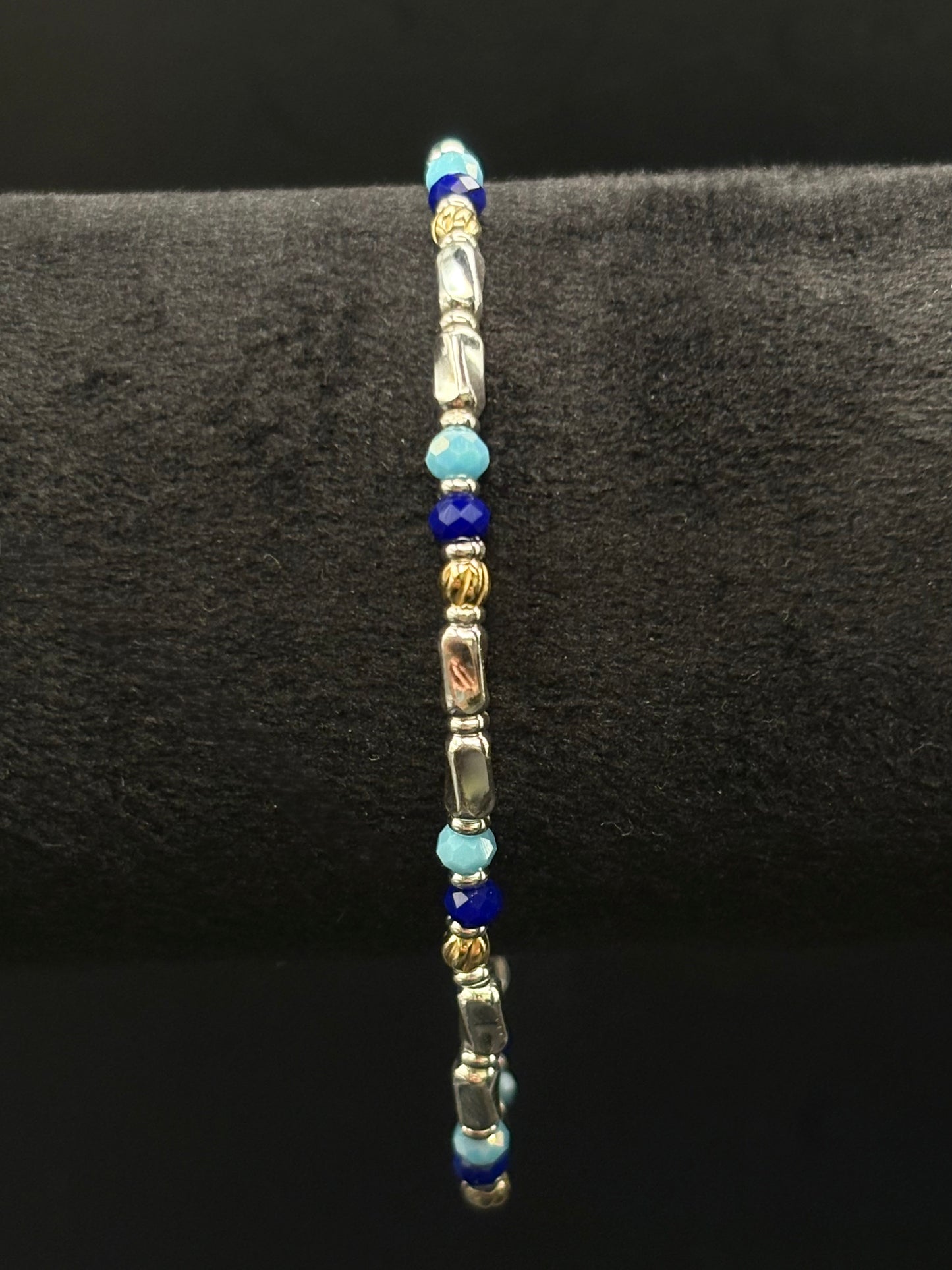 Marina Armband aus 925 Sterling Silber mit blauen Schmuckperlen