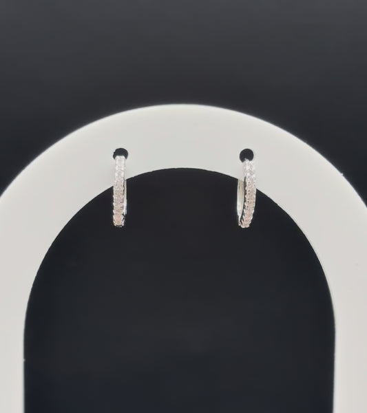 Creolen aus 925 Sterling Silber mit weißsen Zirkonen